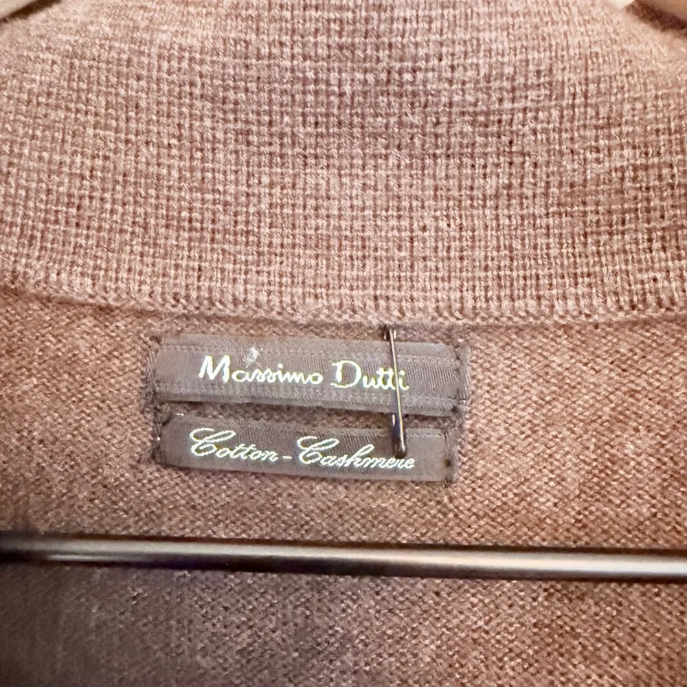 Massimo Dutti Men's Brown Cotton-Cashmere Zip Cardigan Size XXL - Picture 6 of 7